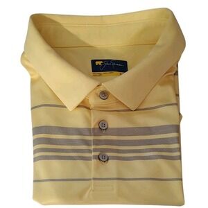 Jack Nicklaus Stay Dry‎ Polo Shirt Yellow Golden Bear Logo Mens Extra Large SEE